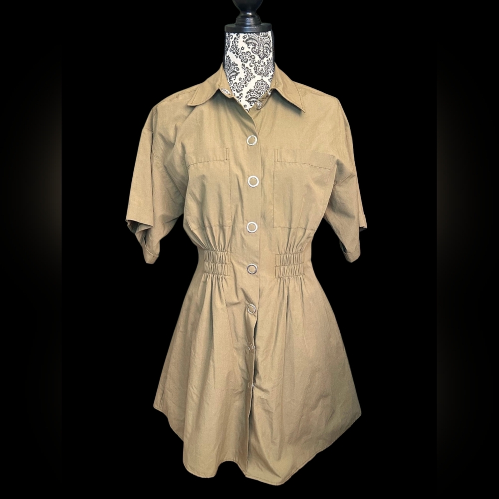 Zara Green Button-Down Women's Dress